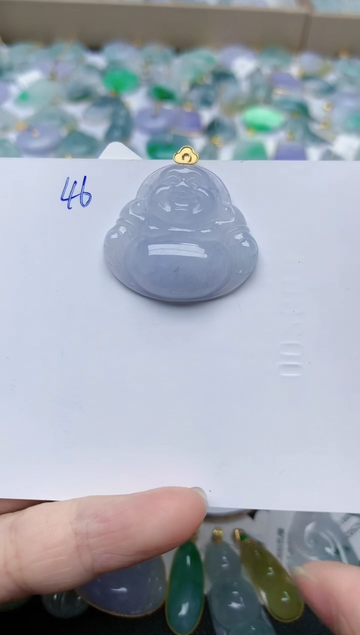 【闪购商品】翡翠颈饰18K金镶嵌天然翡翠A货    