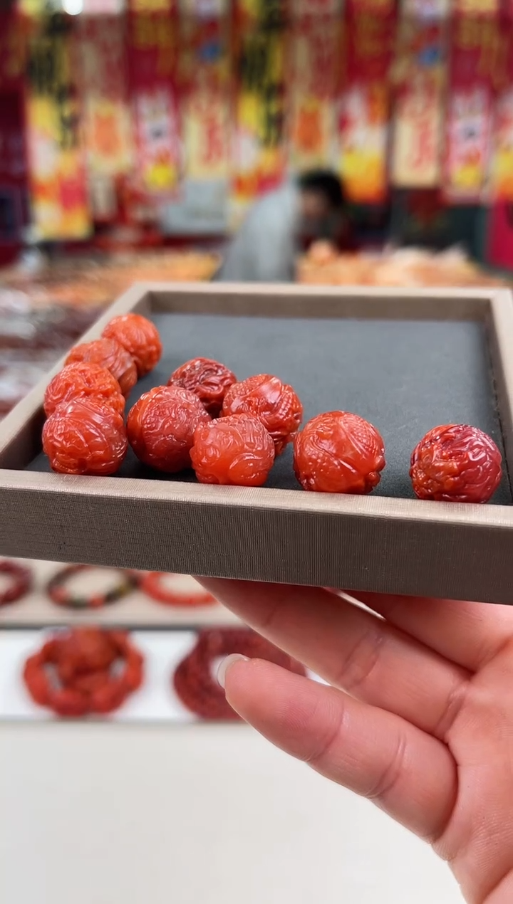 未镶嵌龙珠14~15南红玛瑙（多样式发其一）