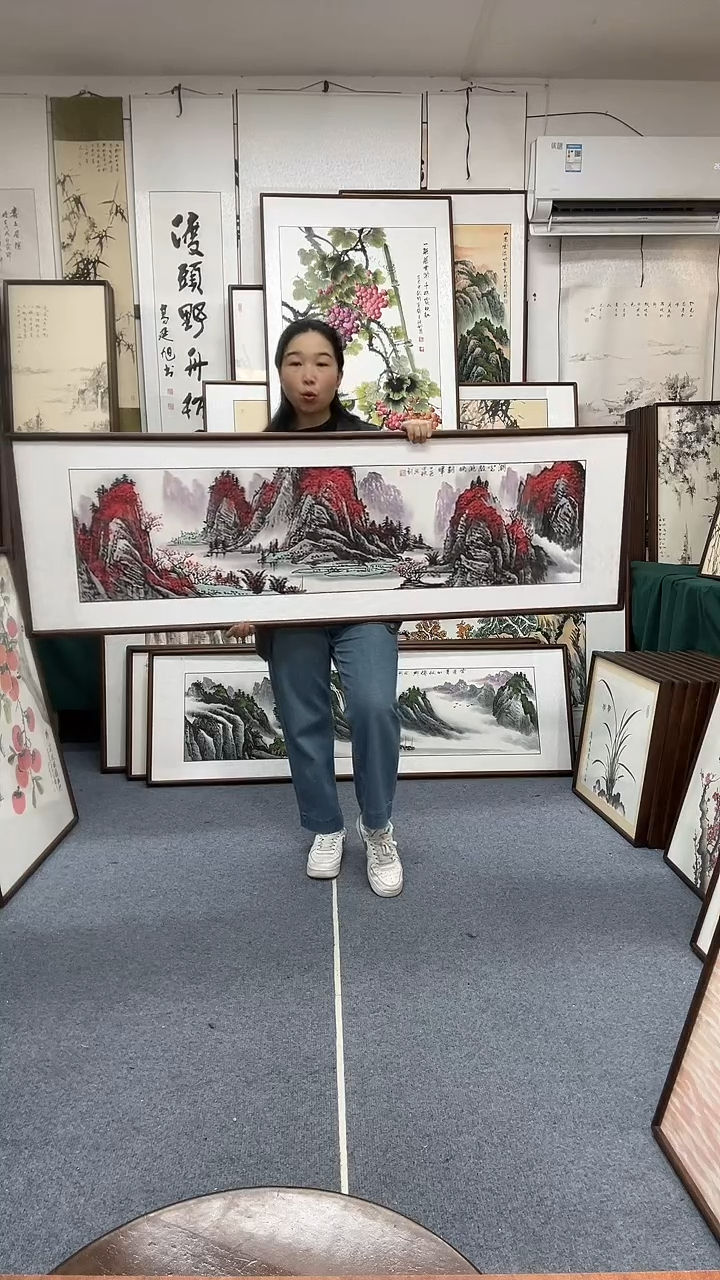 国画尺寸50*162实木画框京东包邮手绘