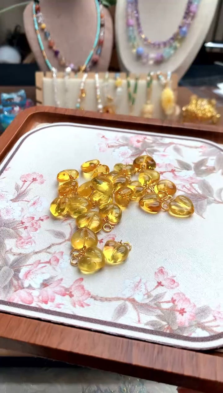 金珀吊坠(不含链)银S925镶嵌11