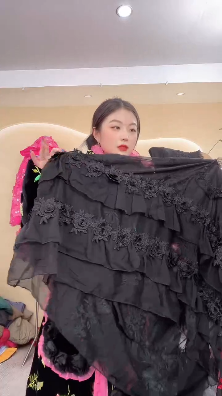 套头款萍*黑色高领加绒连衣裙