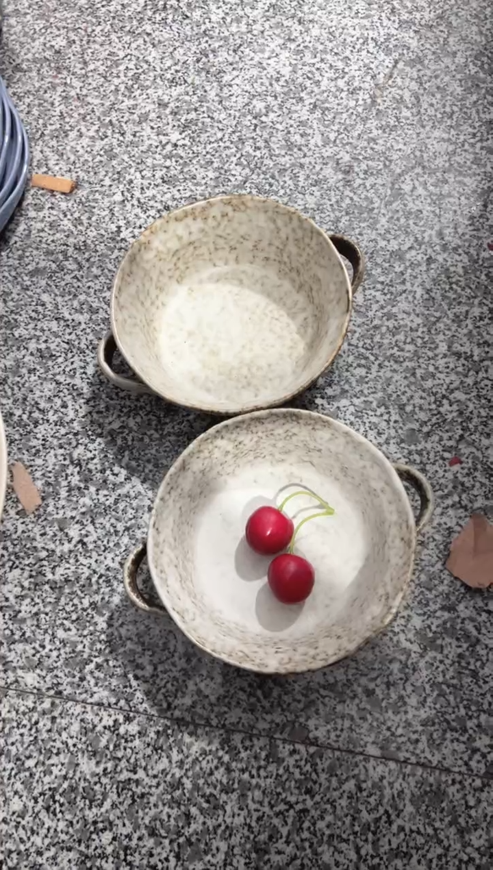 【闪购商品】瓷石头纹双耳碗2个装5