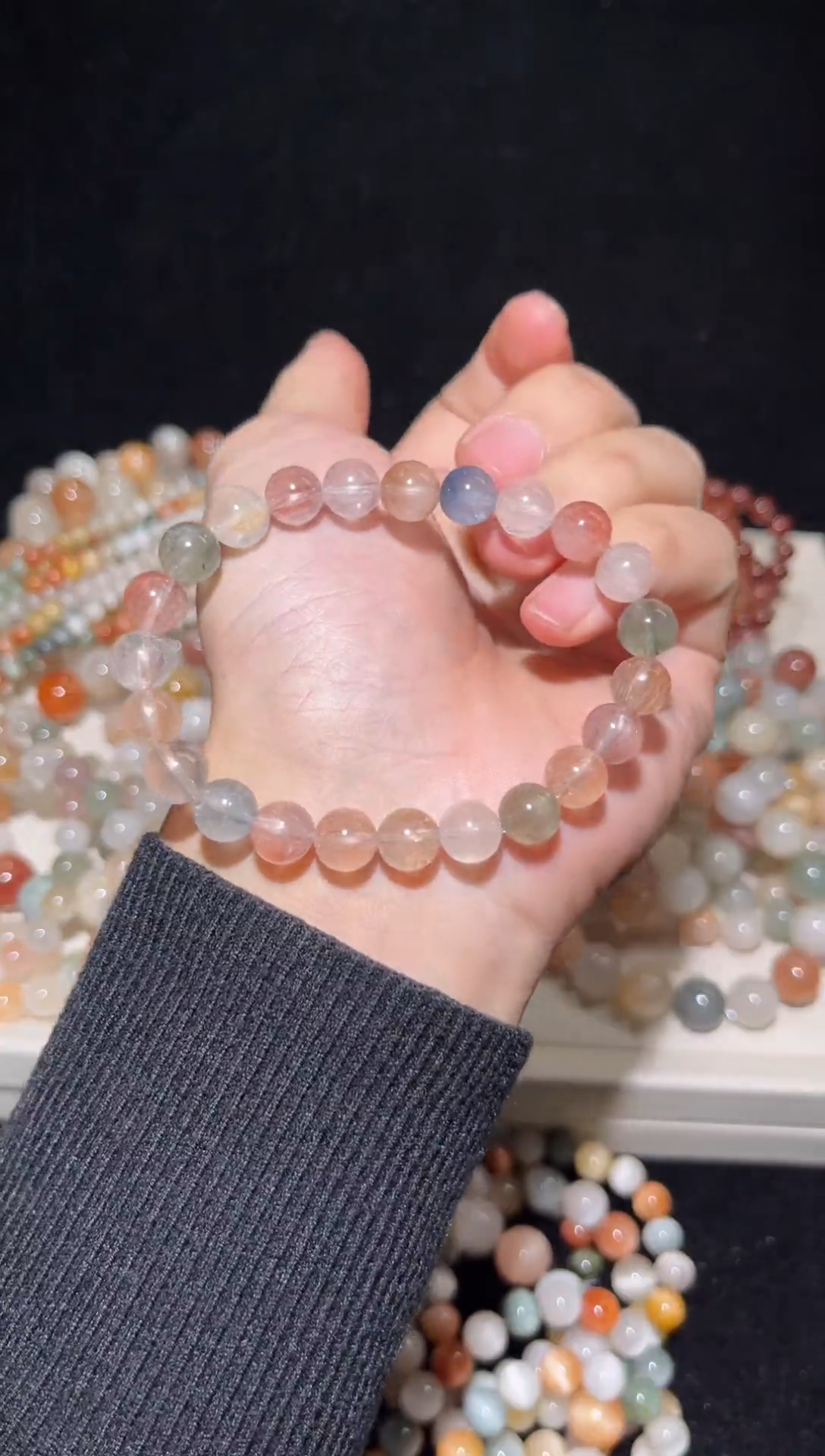 未镶嵌手串水晶7彩兔毛出厂价默认微瑕8+