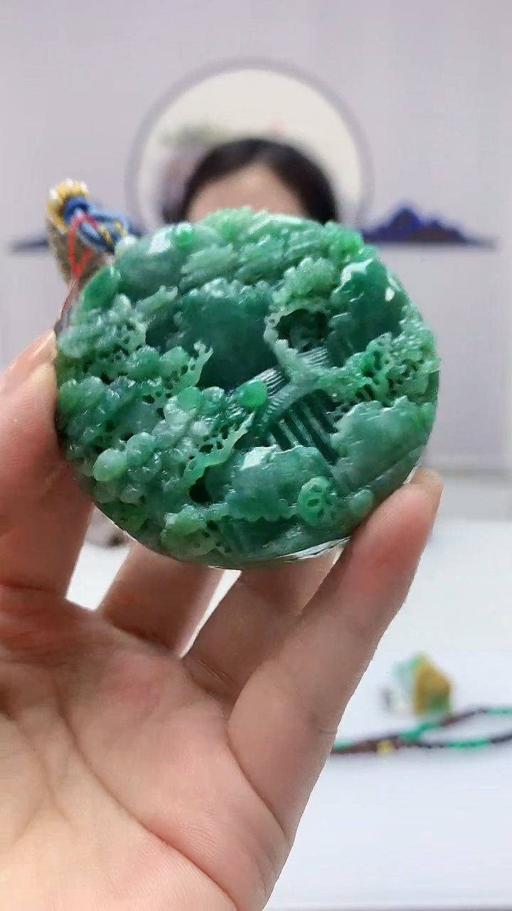 【闪购商品】定制翡翠未镶嵌4852ms-毛货挂件赠珠链264