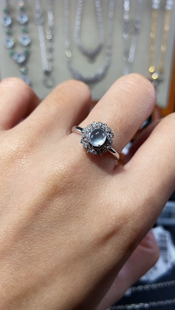 【闪购商品】翡翠戒指18K金镶嵌戒指