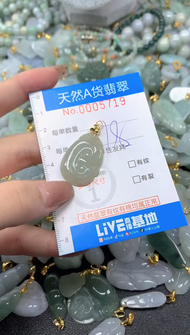 颈饰未镶嵌翡翠净货挂件-5719