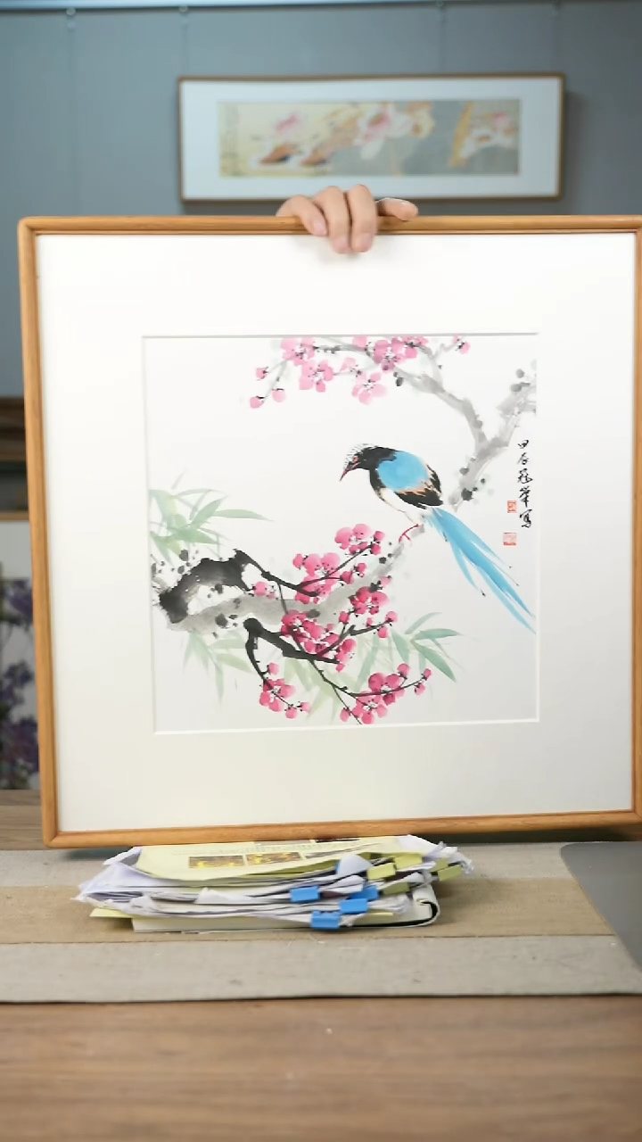 【闪购商品】书法美协副主-赵老师52*52带框花鸟作品