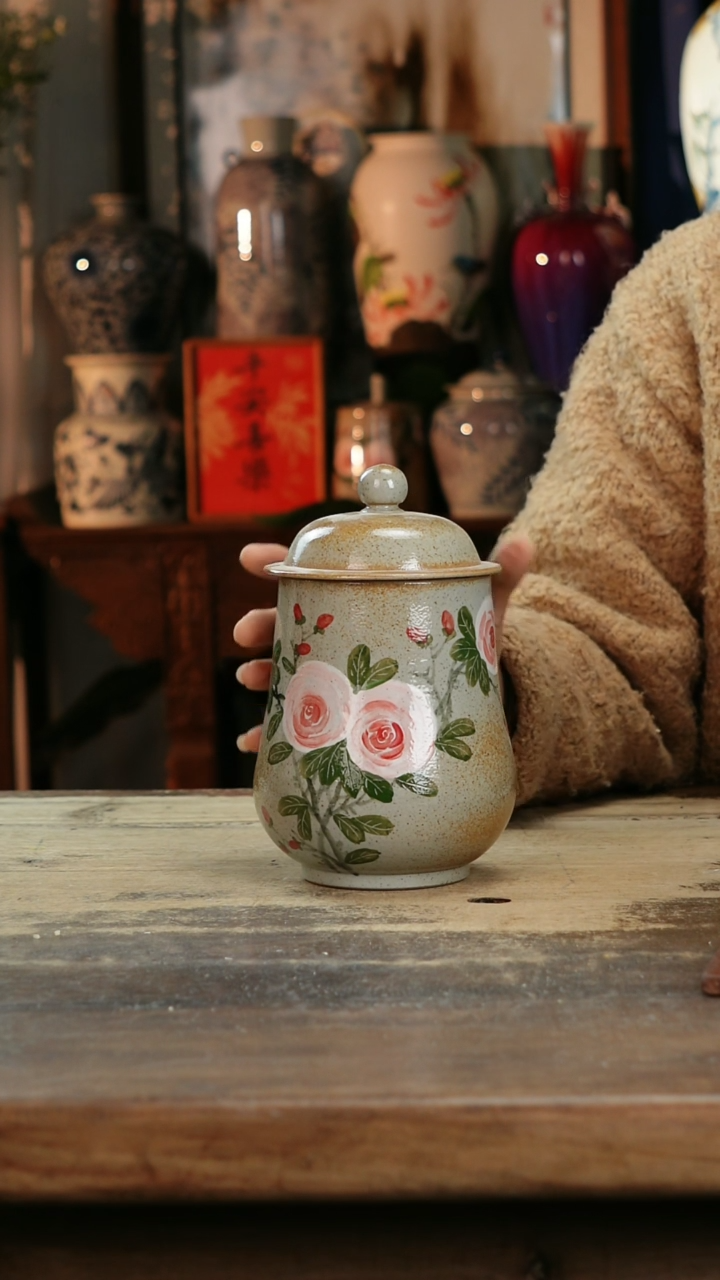 【闪购商品】瓷片景德镇纯手工釉下彩精品茶叶罐