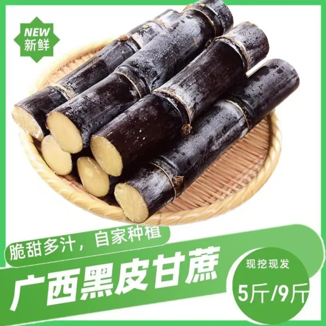 xx广西黑皮水果甘蔗新鲜现砍应季脆甜多汁整箱皮薄