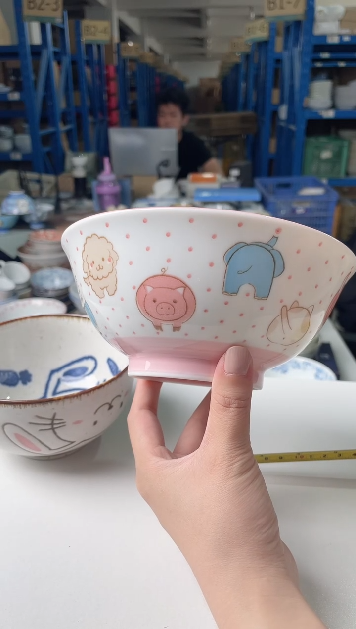 陶瓷动物款6.2英寸反口碗