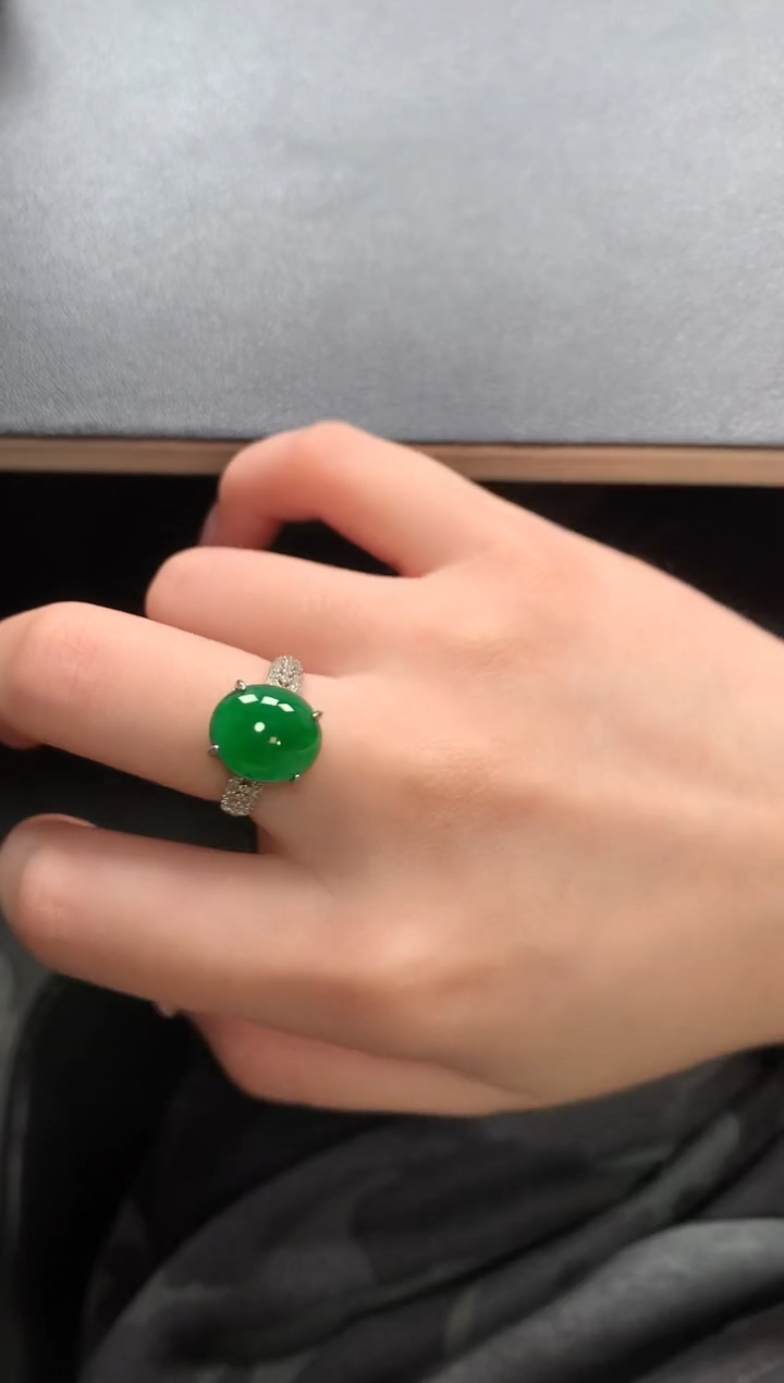 【闪购商品】翡翠戒指银S925镶嵌87544