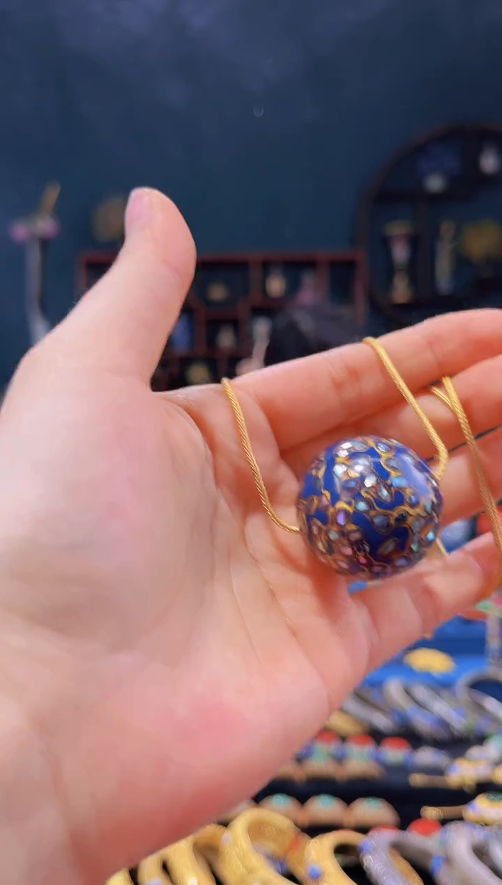 【闪购商品】非遗绝技 犀皮漆3.0吊坠 宝蓝