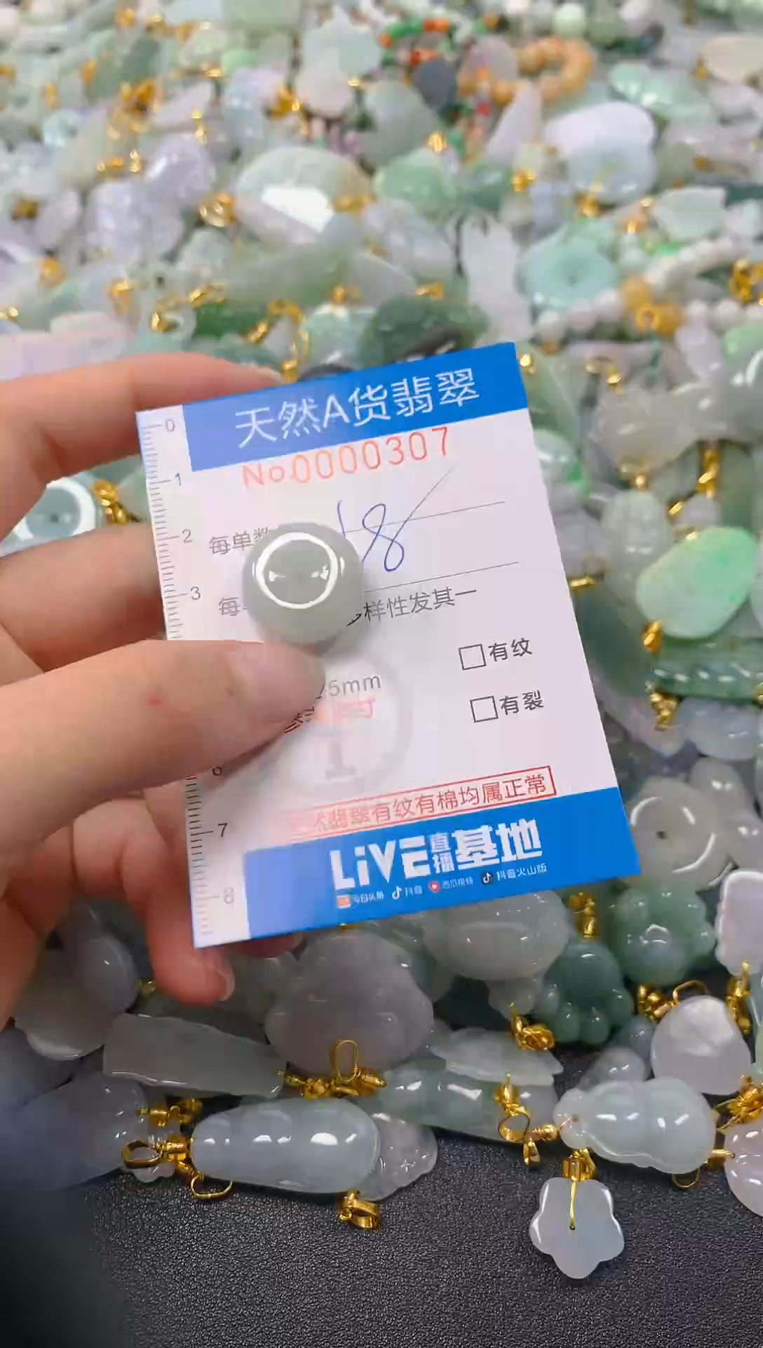 颈饰未镶嵌翡翠净货挂件-0307