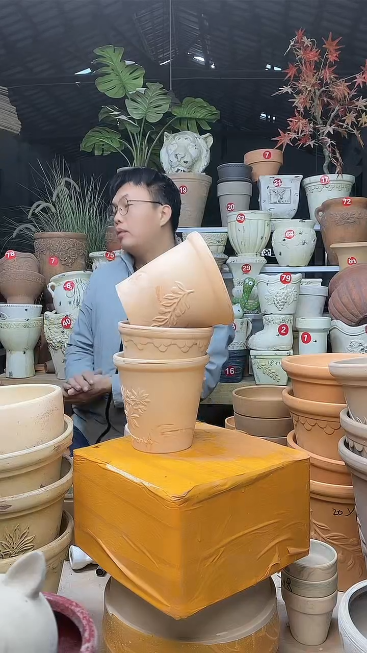 【闪购商品】缸3个13*13（红白）巴洛克香草橄榄无托