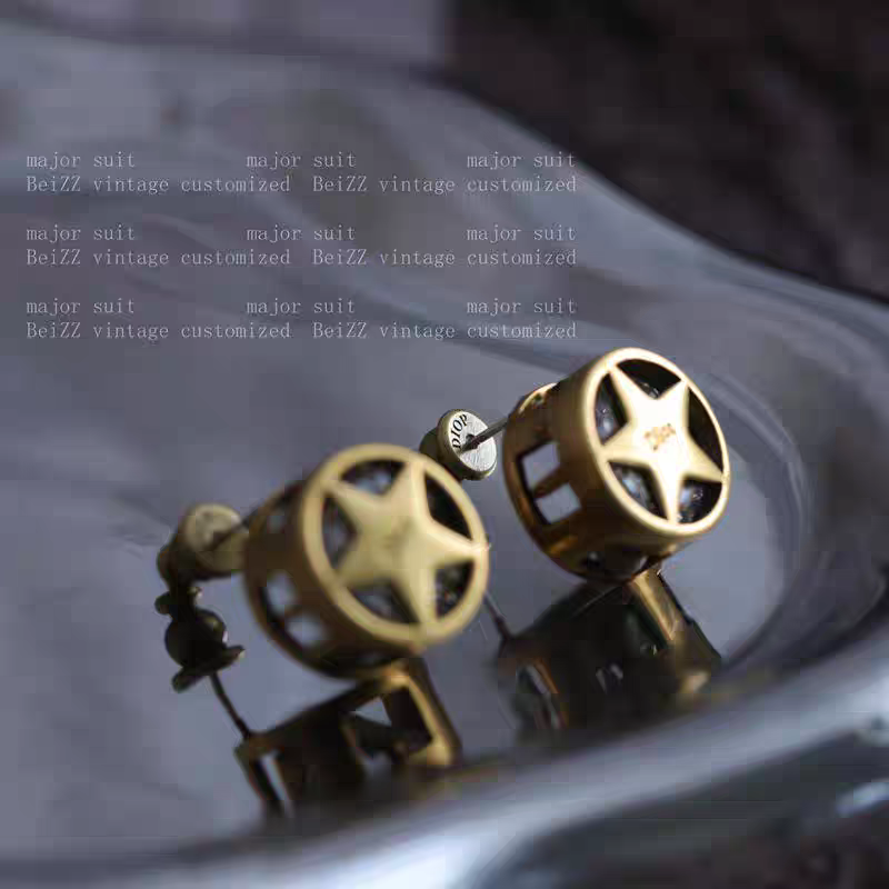 铜合金耳饰 铜合金耳饰 时尚小芒星小众高级感百搭耳钉耳饰