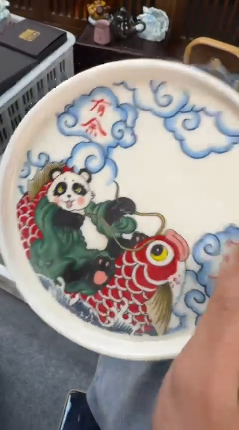 摆件陶茶具茶具茶具熊猫壶承