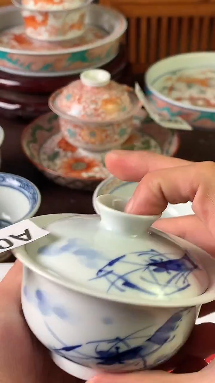 景德镇手工手绘盖碗A063