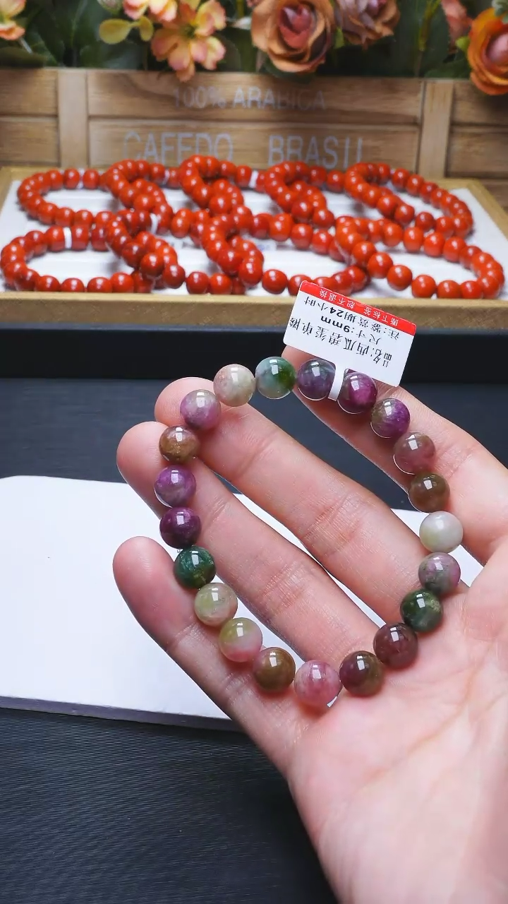 【闪购商品】碧玺L009西瓜碧玺单圈9mm未镶嵌多样性发其一