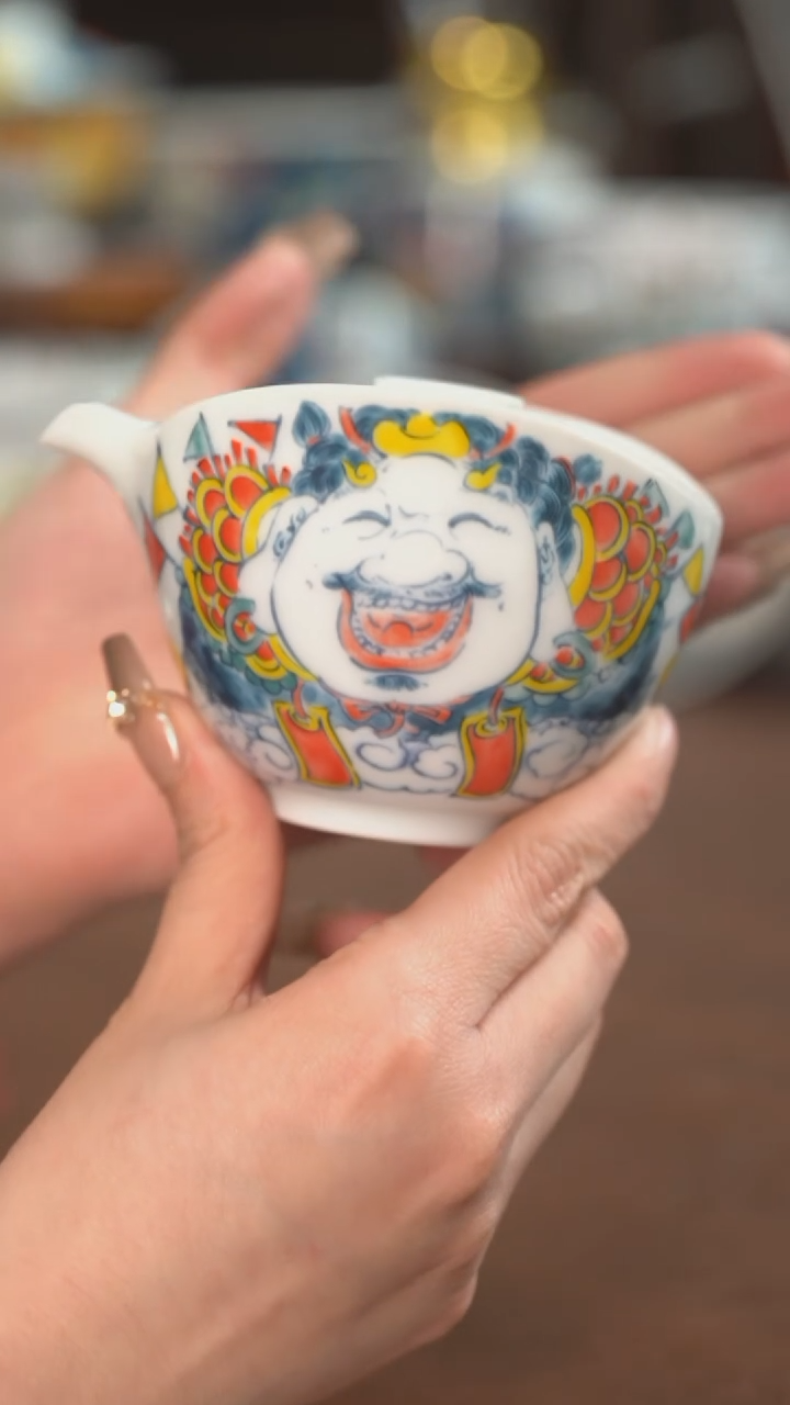 【闪购商品】财神手抓壶景德镇昨明陶瓷-