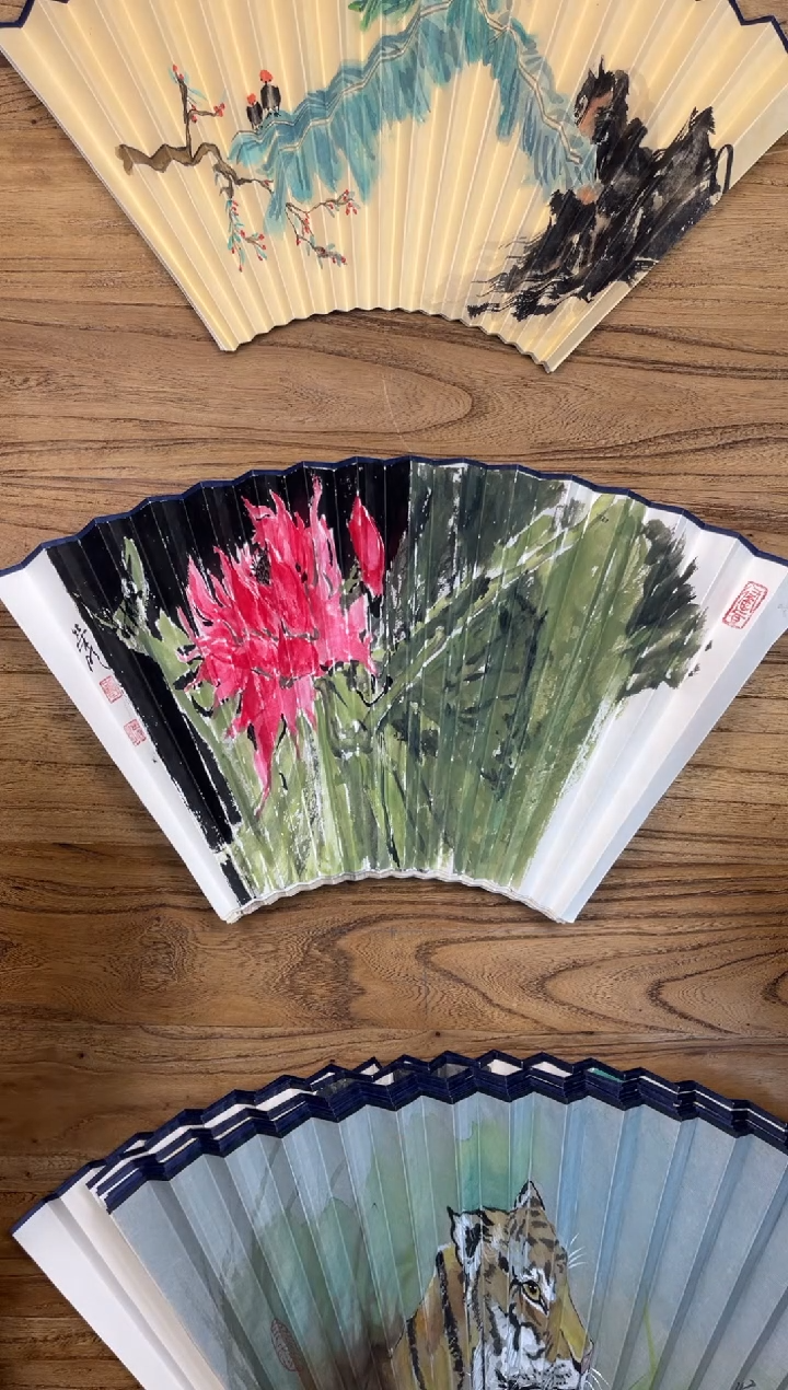 【闪购商品】扇子16方泽黎长物宣纸扇面