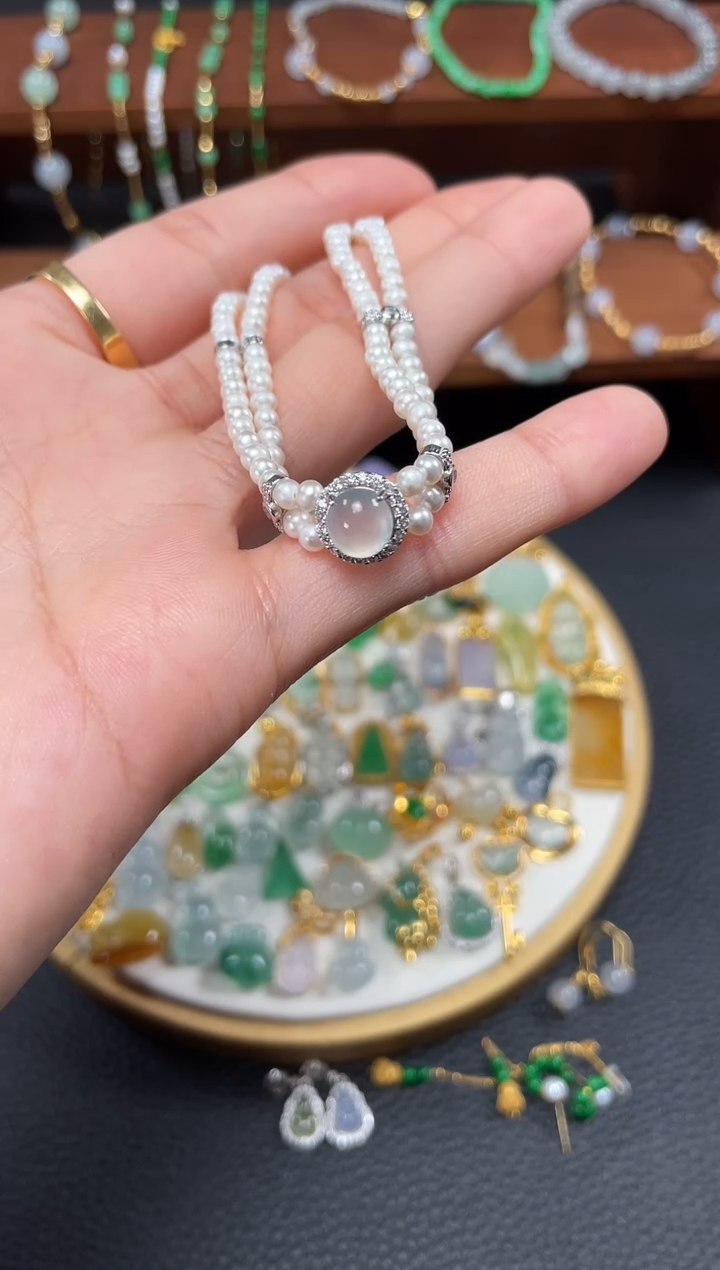 【闪购商品】翡翠套链银S925镶嵌一个   JK310