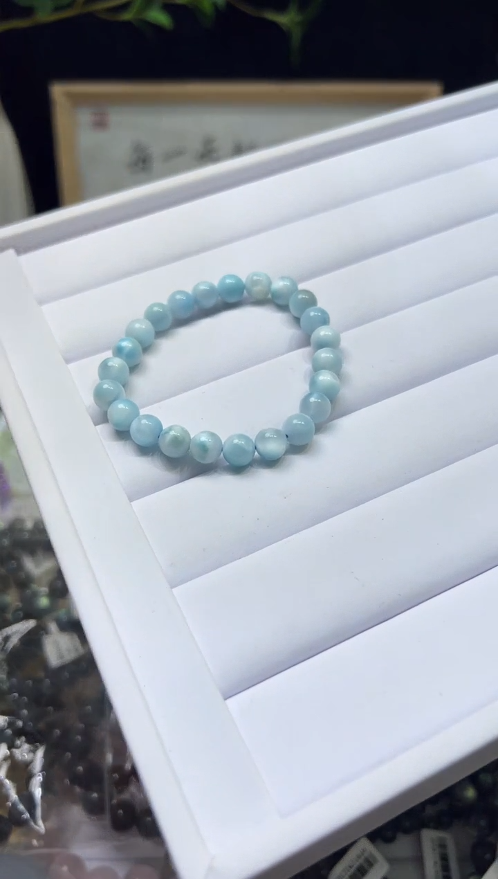 【闪购商品】针钠钙石（海纹石）手链未镶嵌8mm海纹石单圈 默认微瑕