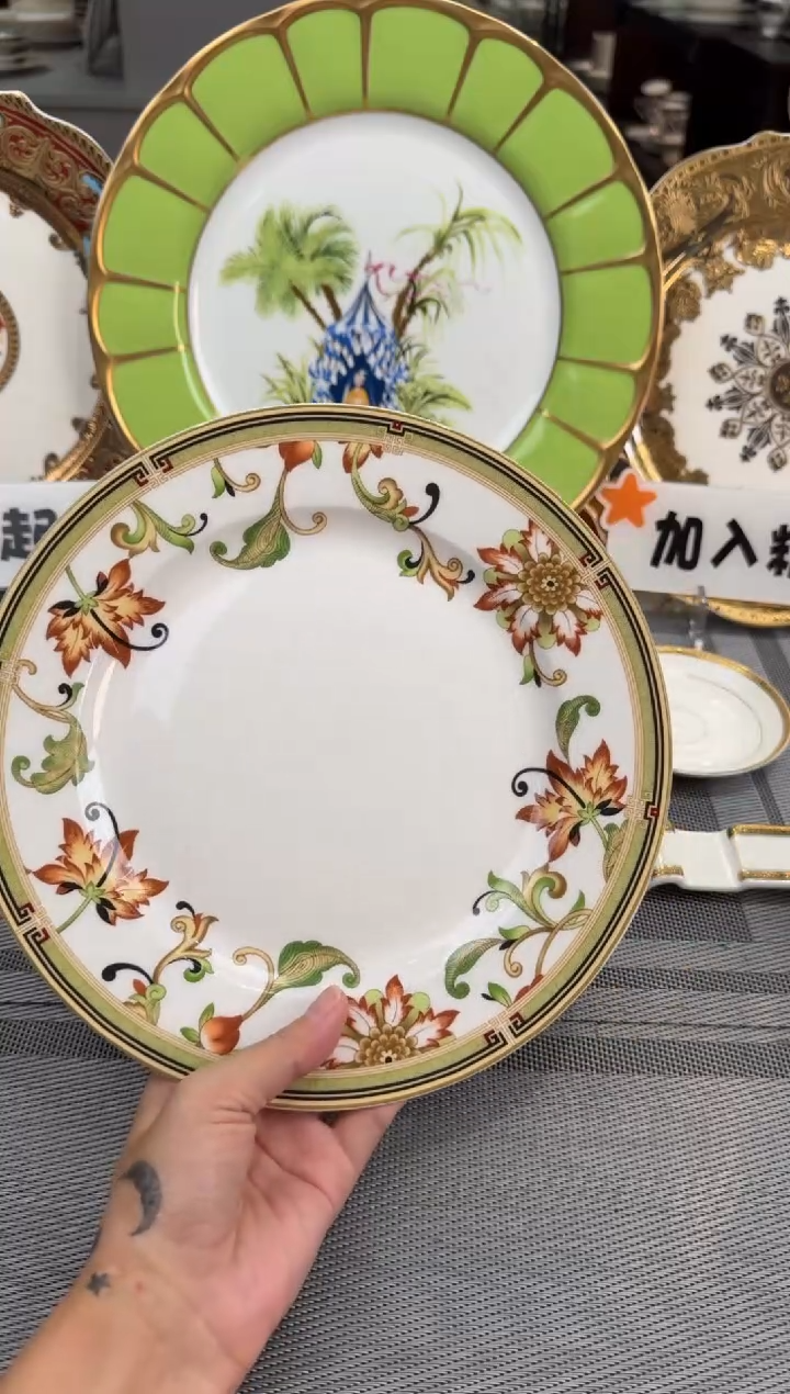 【闪购商品】瓷片9英寸平盘 瑕 6个