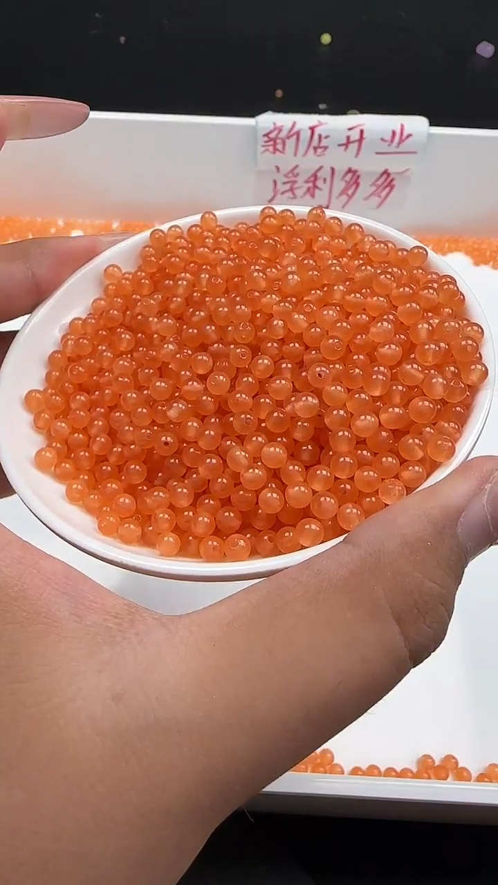 未镶嵌南红玛瑙珠宝半成品冰柿子红圆珠N28卡4MM散珠60颗