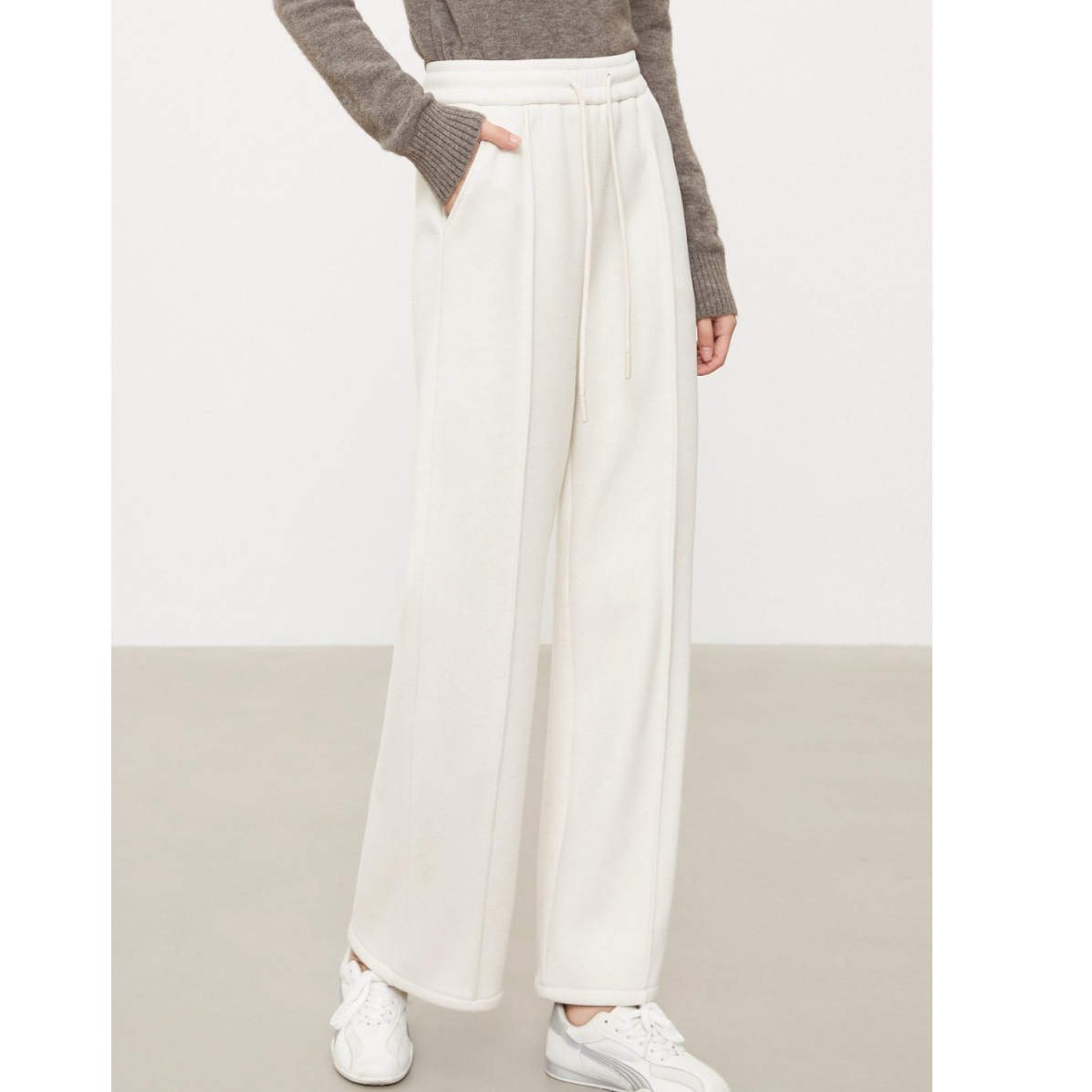 SANI【加绒加厚】秋冬厚款通勤干显腿长休闲百搭长裤69D113CK0351