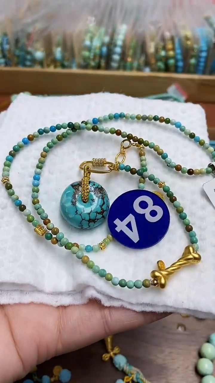 【闪购商品】绿松石项链银S925镶嵌84