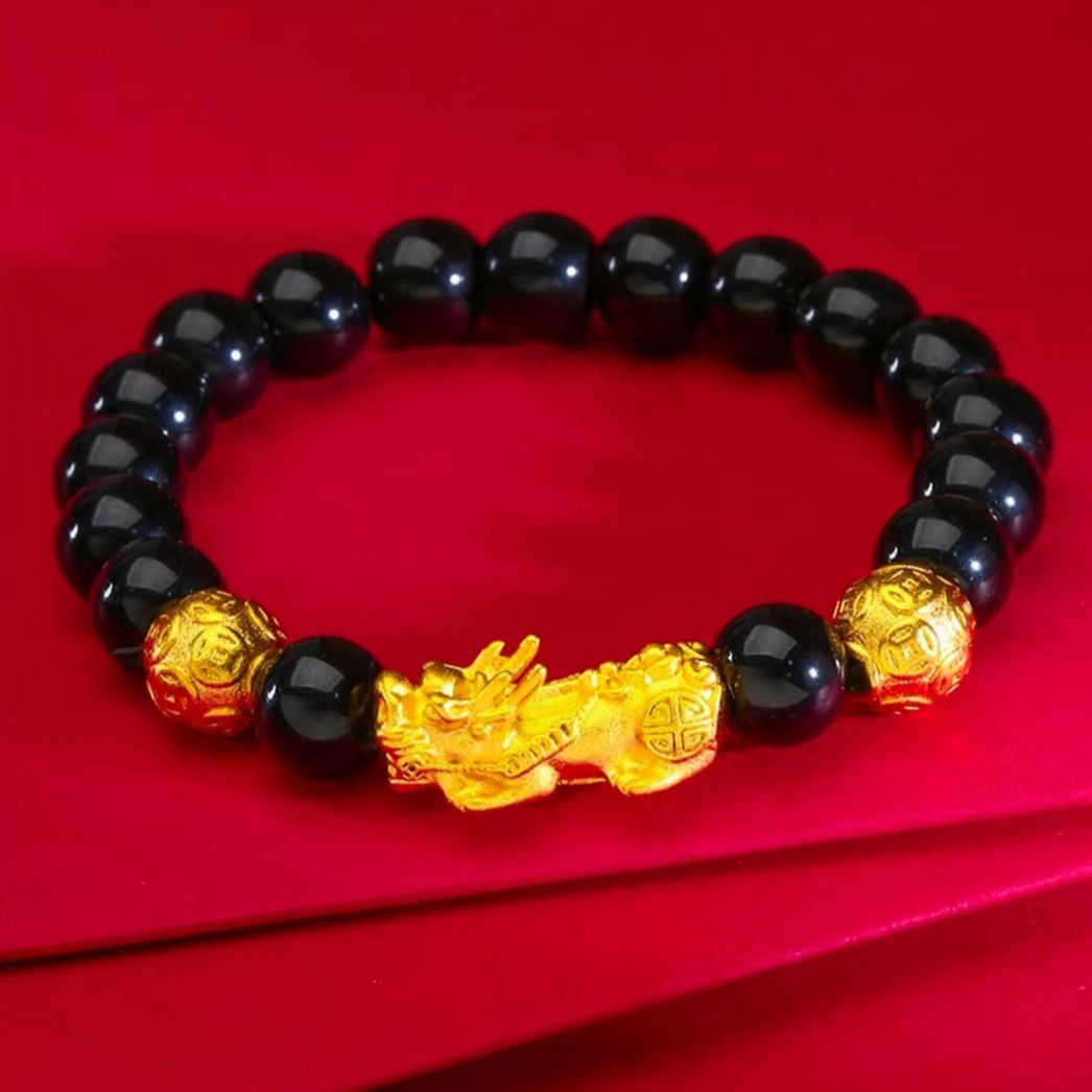 合金手链 【貔貅手链手饰】男士时尚霸气轻奢精美黑色情侣男士手链