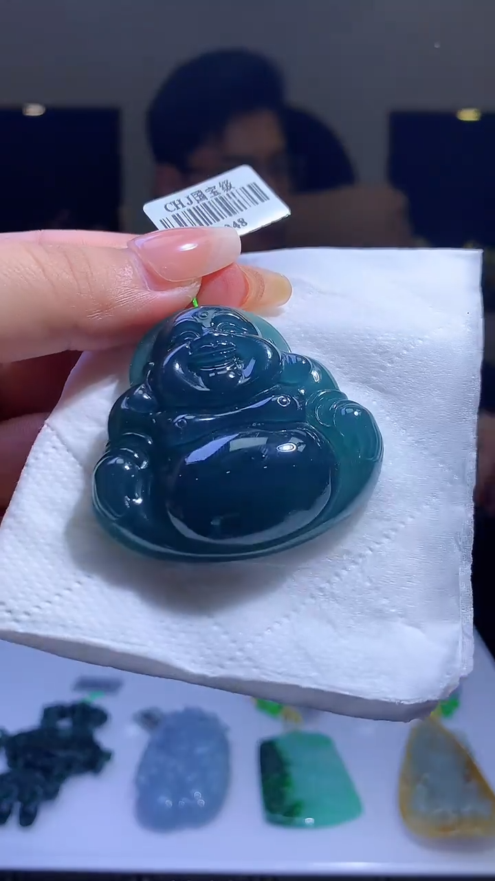 【闪购商品】定制翡翠未镶嵌1002xx-毛货挂件50