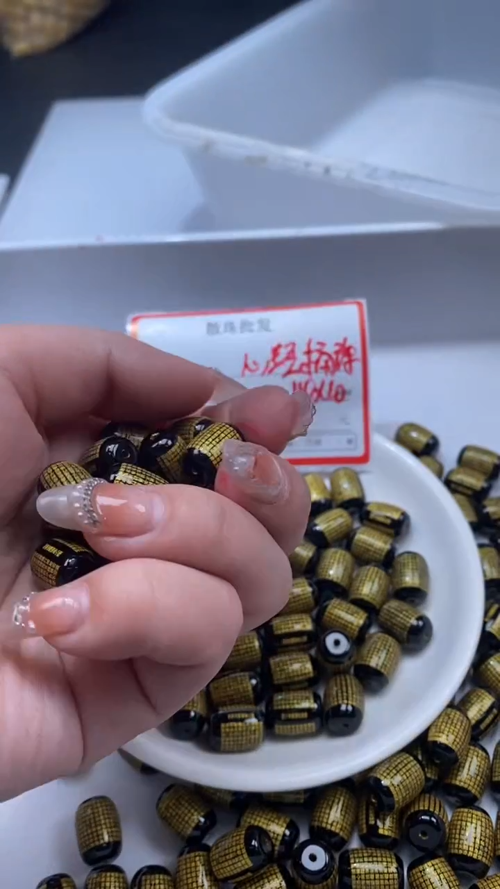 未镶嵌颈饰玛瑙/玉髓w2334黑心经桶珠14*10mm*3颗