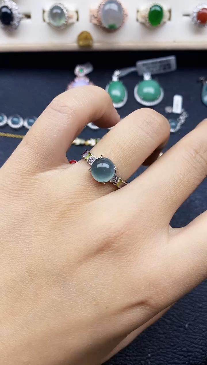 【闪购商品】翡翠戒指银S925镶嵌11111