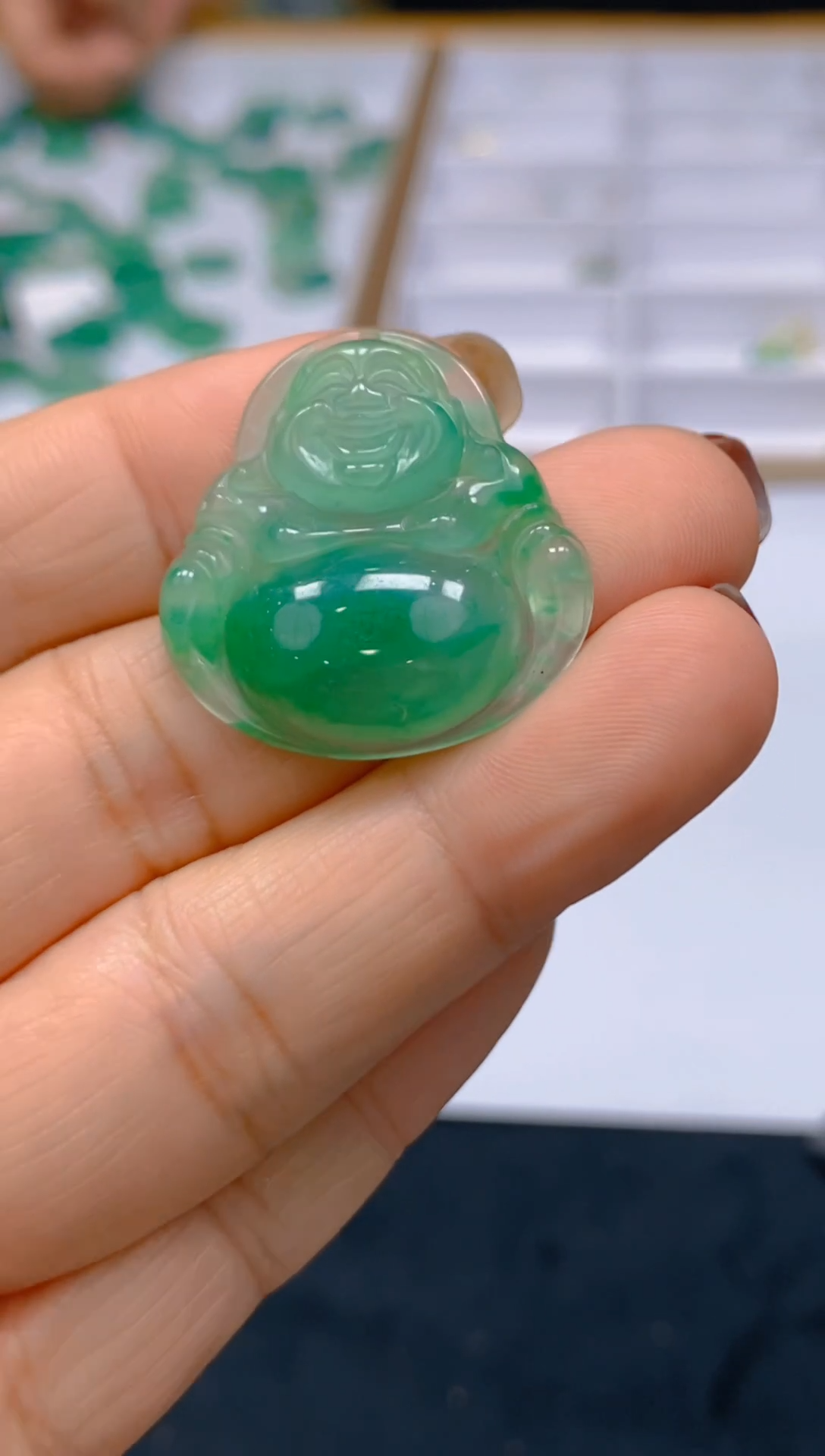 【闪购商品】石英质玉颈饰未镶嵌天然冰美人非洲翠024