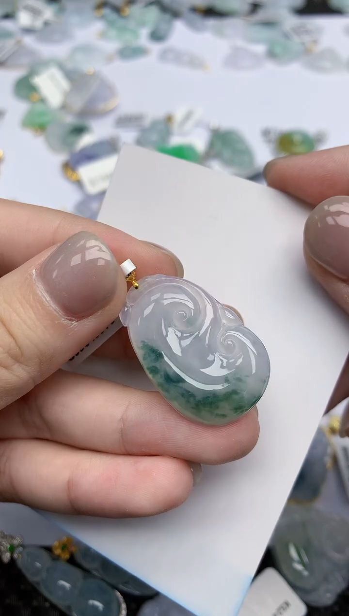 【闪购商品】翡翠颈饰18K金镶嵌天然翡翠A货