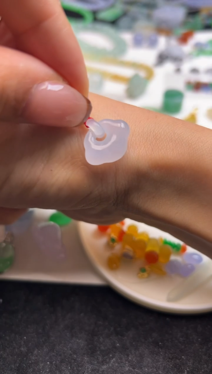 未镶嵌定制翡翠冰紫如意锁999+99-xmy073