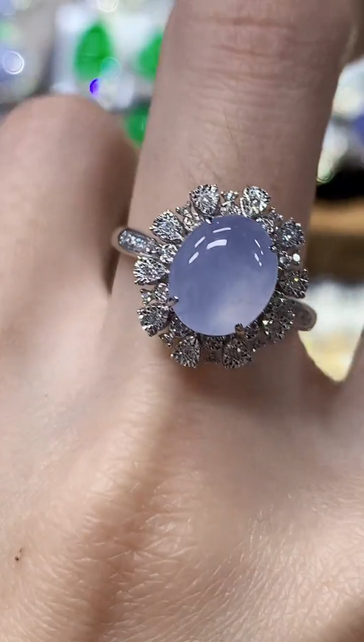 18K金镶嵌戒指翡翠L2129-2多样性发其一