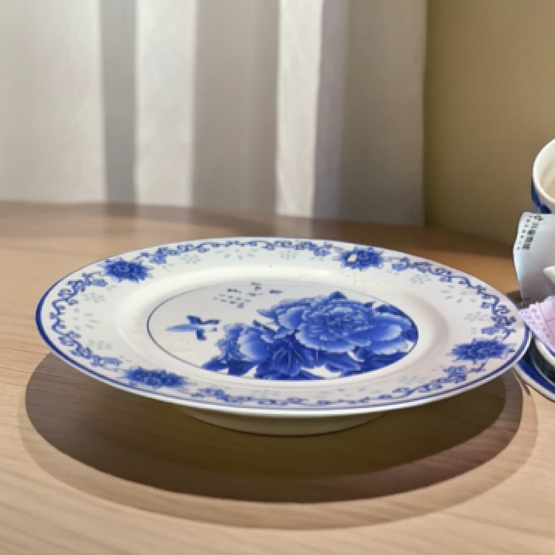 景德镇陶瓷青花心想事成10寸平盘