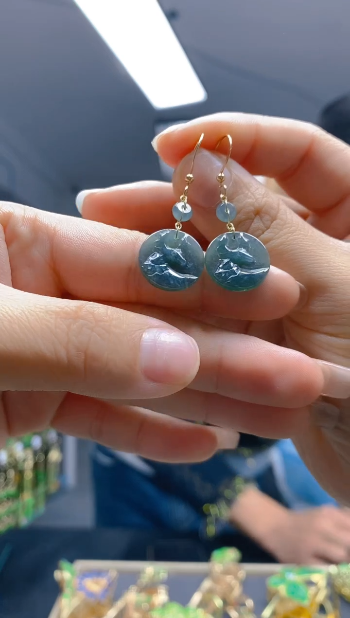 【闪购商品】翡翠耳饰合金112翡翠耳钩