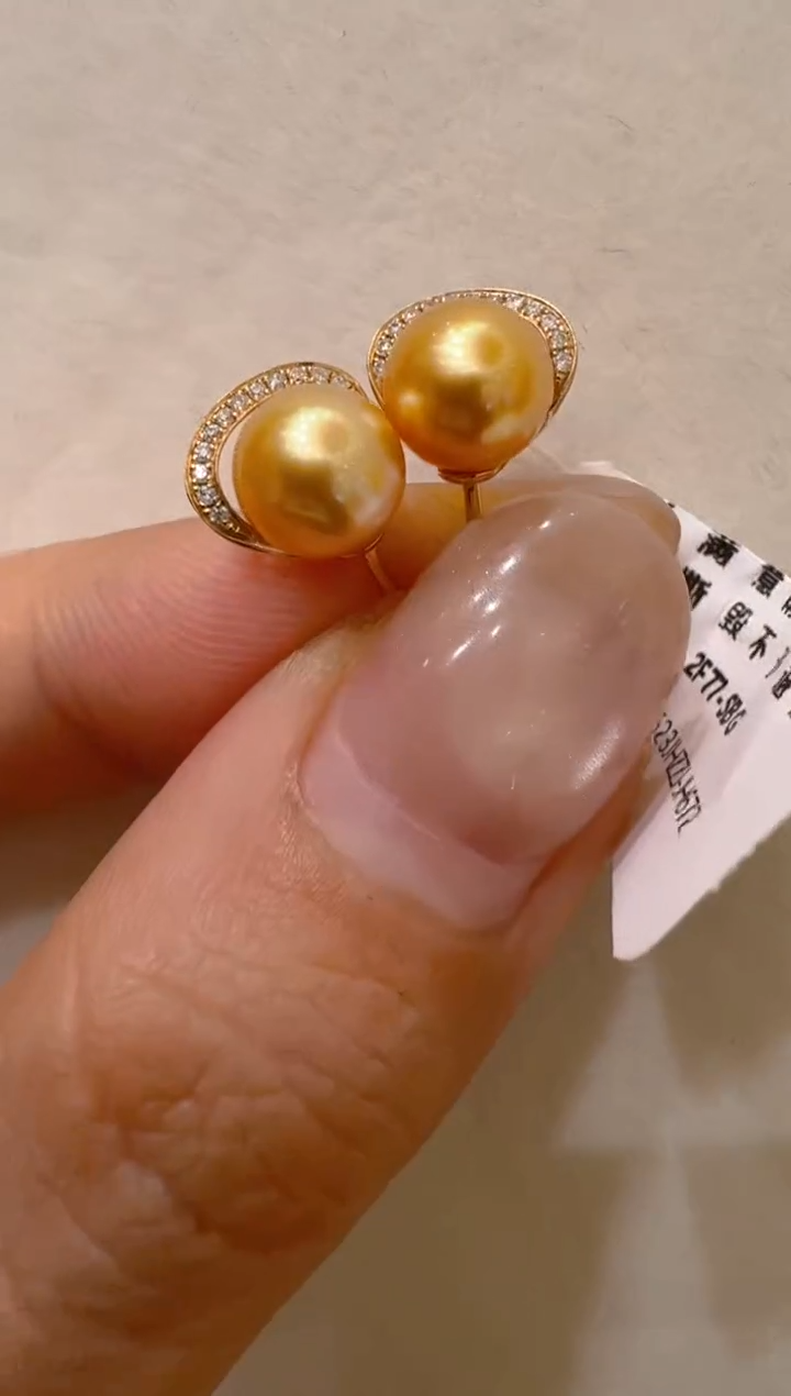 18K金镶嵌耳饰海水珍珠多样性团购发一件