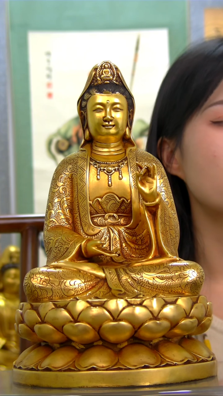【闪购商品】紫铜鎏金，观音29分Z