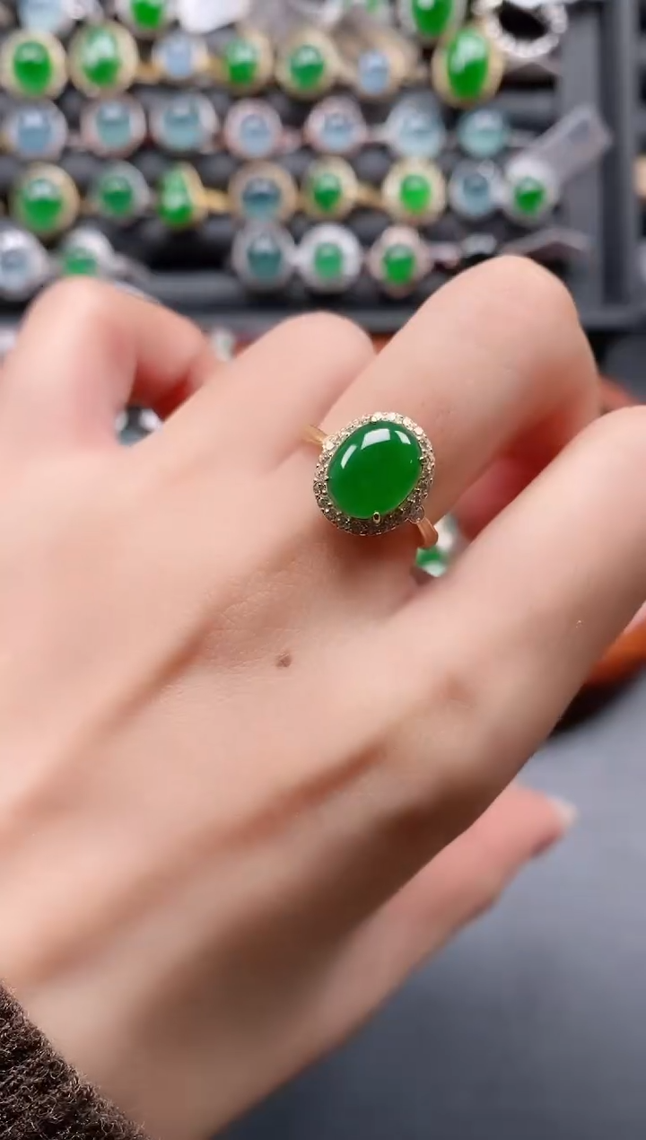 银S925镶嵌戒指翡翠1111111