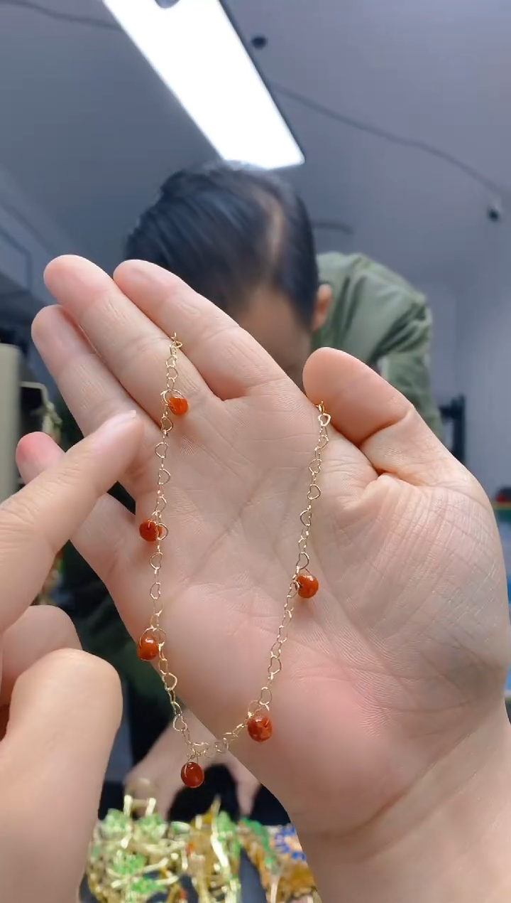 【闪购商品】翡翠耳饰合金233翡翠脚链