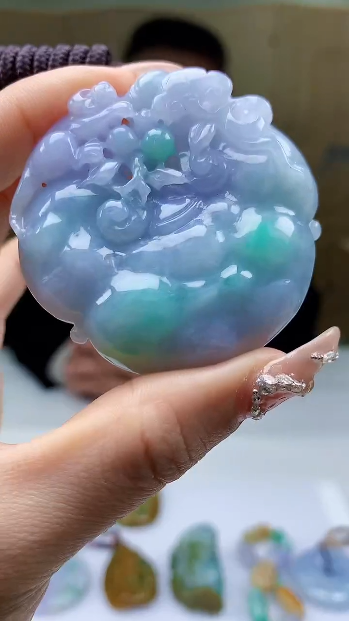 【闪购商品】定制翡翠未镶嵌4969ty-毛货挂件95