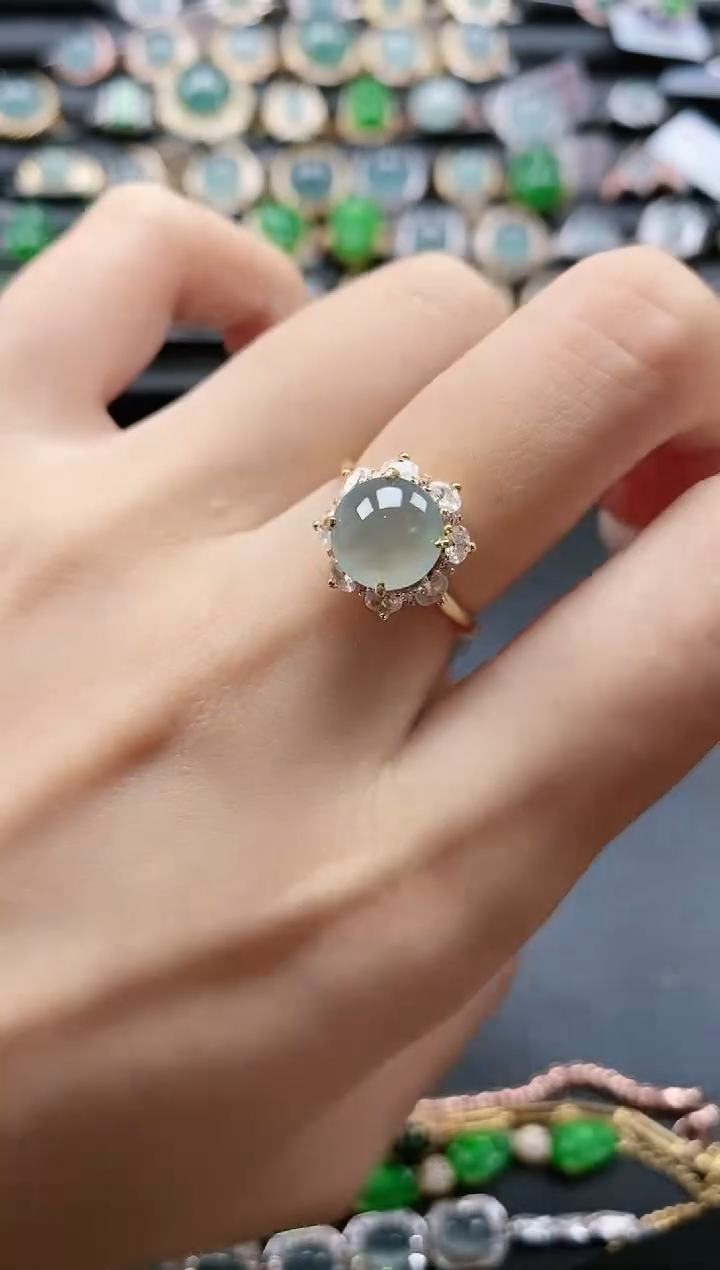 【闪购商品】翡翠戒指银S925镶嵌51511