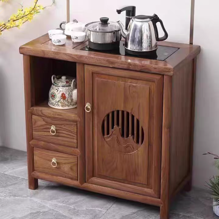 新中式榆木榫卯结构油漆工艺中式茶几烧水水桶餐边柜家用