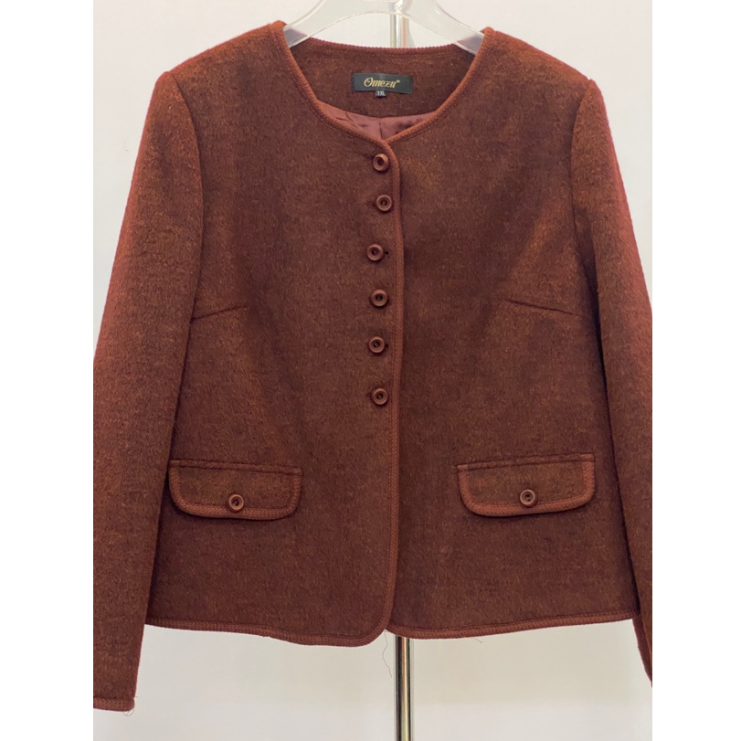 欧美姿秋季时尚洋气羊毛尼小香风短款百搭休闲外套女款秋冬S096