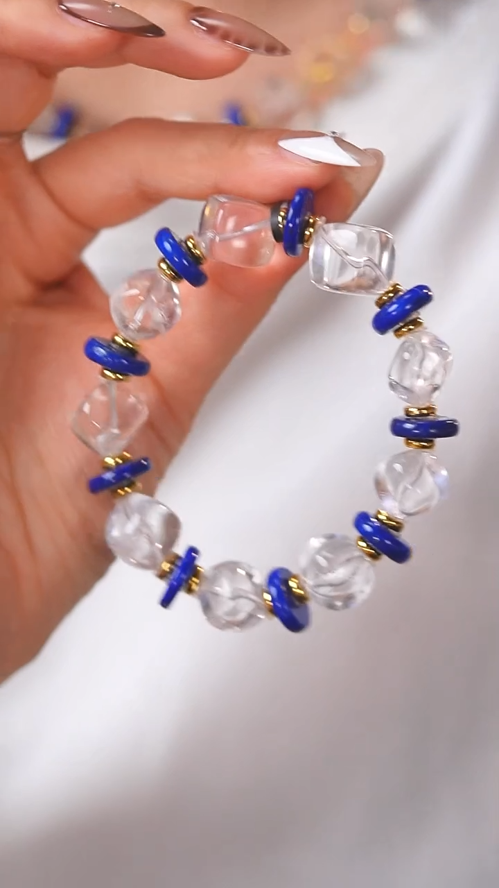 未镶嵌珠宝半成品水晶F789  青金石 净体 水晶 手串