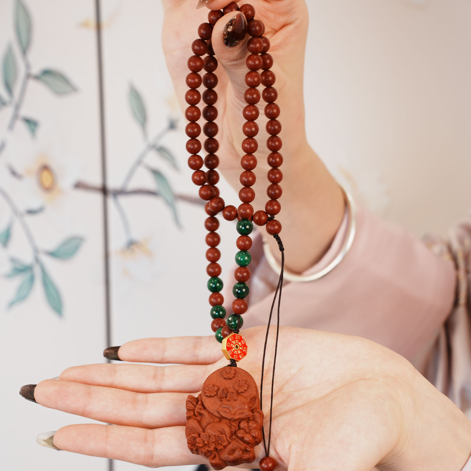 枕香阁【翠绕狐踪】君料-红麝香 非遗手工制作手串